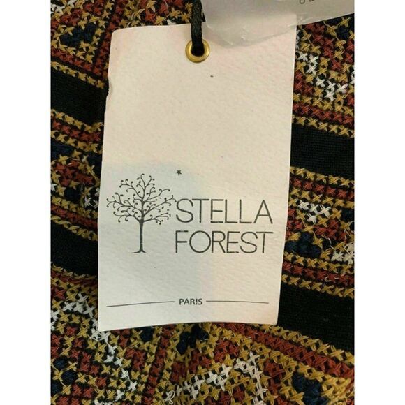 Stella Forest Paris Womens New Embroidered Black Beige Mini Skirt 36 Xs US 2 - Picture 7 of 11